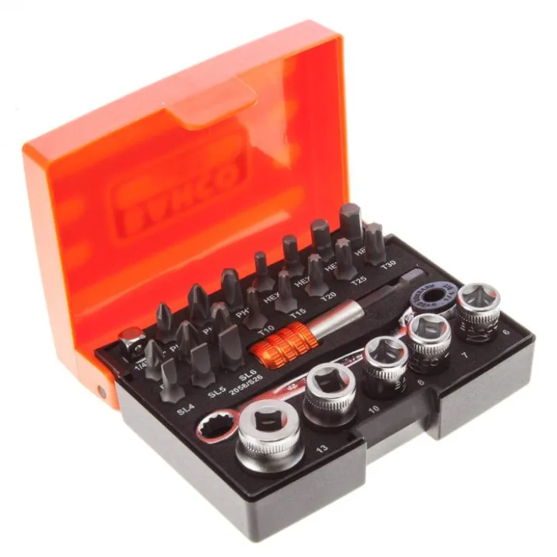 Bahco Bitshylssats med spärrskaft 1/4" 26 delar