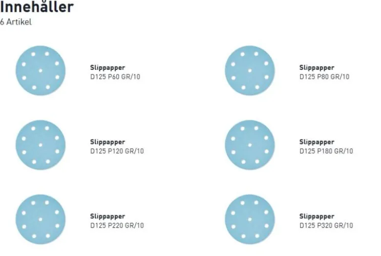 Festool Slippapper D125 • SET 60-delar