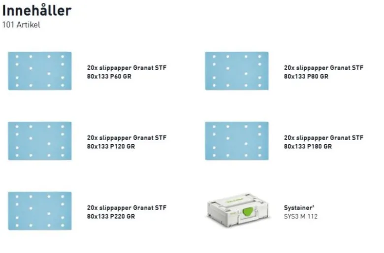 Festool Slippapper-systainer 80x133 GR SYS
