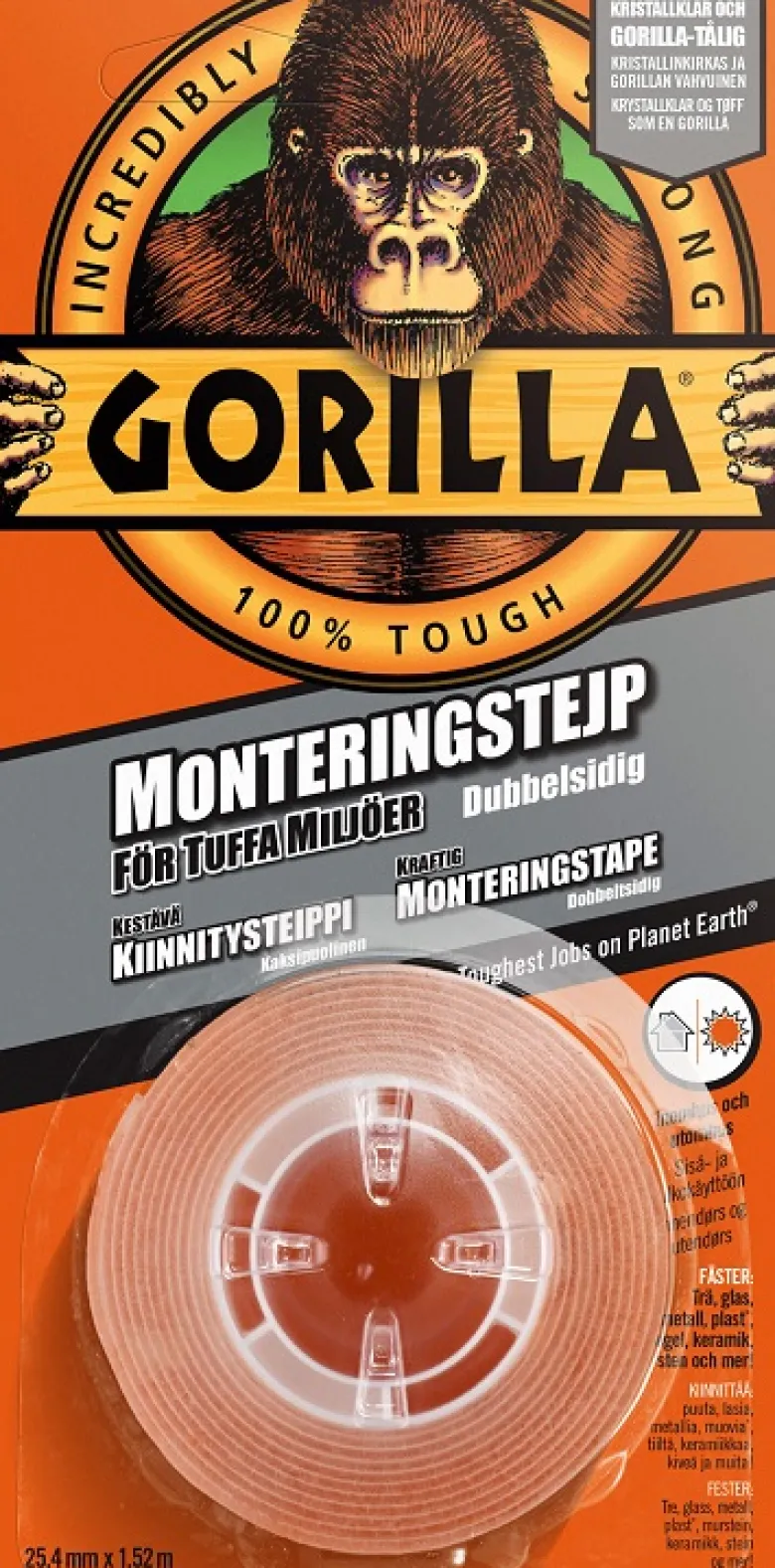 Gorilla Monteringstejp • vädertålig
