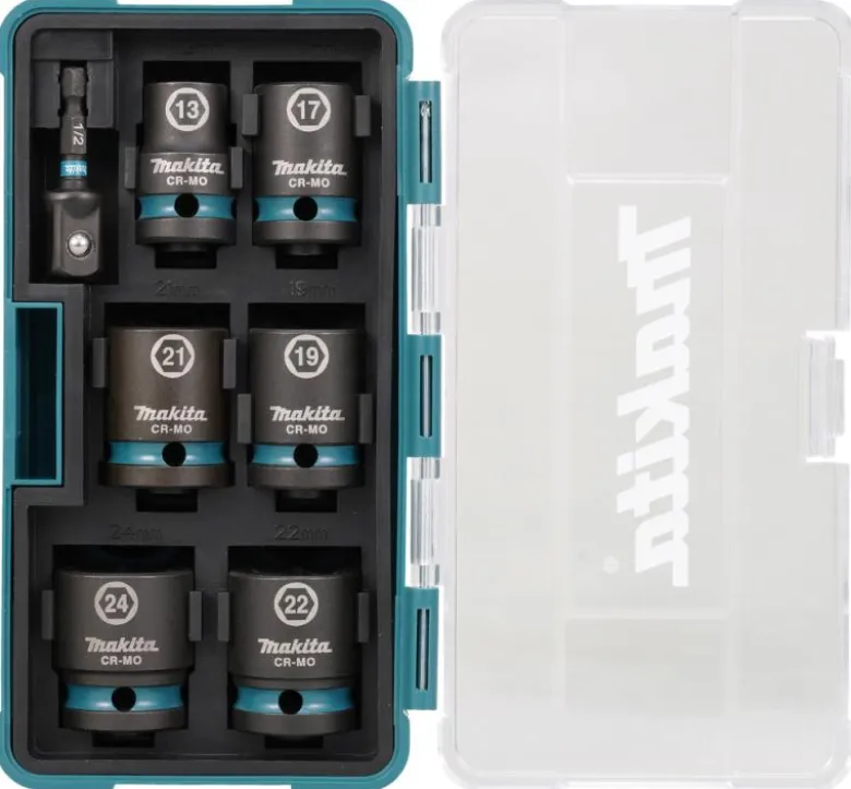 Krafthylssats 7-del 1/2" impact BLACK