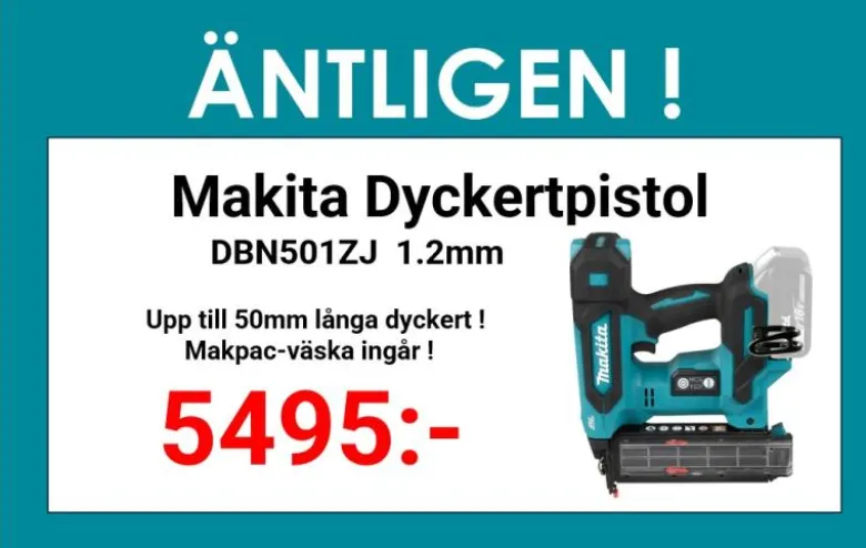 Makita DBN501ZJ Dyckertpistol 18 volt