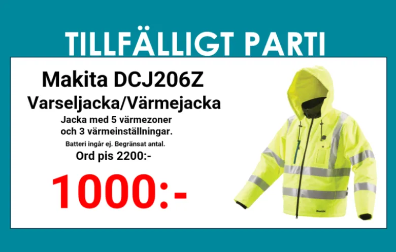 Makita DCJ206Z Varseljacka (Värmejacka)18V