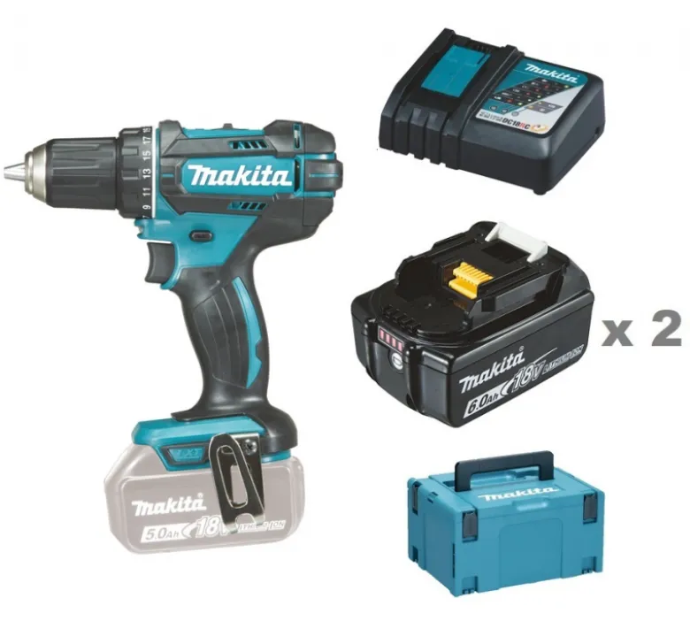 Makita DDF482RGJ Borrskruvdragare 18V, komplett 6,0Ah