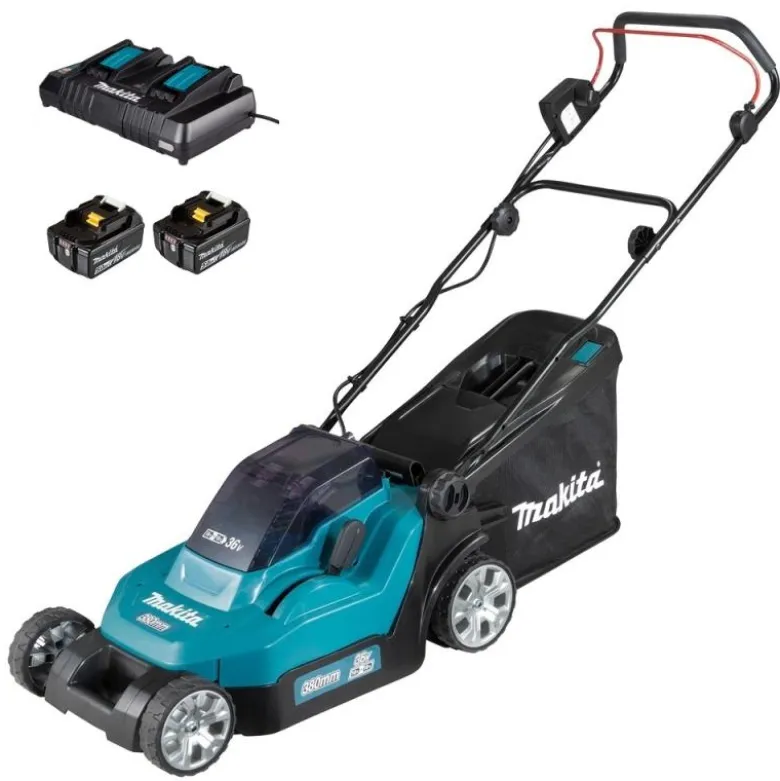 Makita DLM382PM2 Gräsklippare 2x18V 4,0Ah, komplett