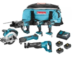 Makita DLX6038G Combokit 6,0Ah (6 st maskiner i väska) +1st extra 5,0Ab-batteri-på-köpet! Värde 995:-