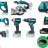 Makita DLX6141G Combokit 6 st maskiner i väska +1st extra 5,0Ah-batteri-på-köpet! Värde 995:-
