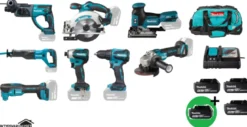Makita DLX6141G PlusPlus Combokit 8 st maskiner & väska +1st extra 5,0Ah-batteri-på-köpet! Värde 995:-