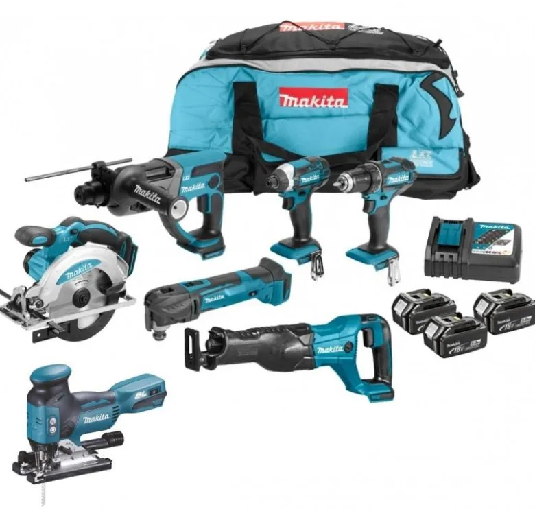 Makita DLX6038T Plus Combokit (7 st maskiner i väska) +1st extra 5,0Ab-batteri-på-köpet! Värde 995:-