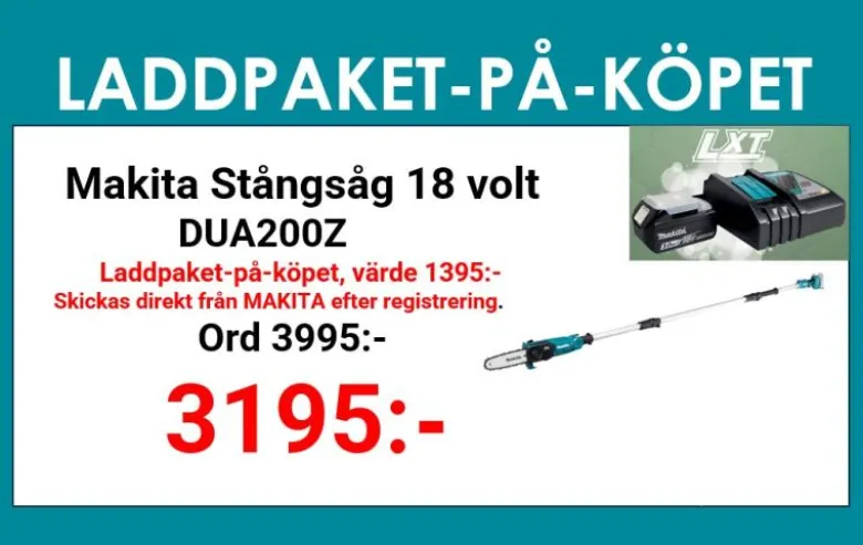 Makita DUA200Z Stångsåg 18V