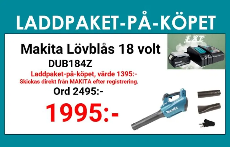 Makita DUB184Z Lövblås 18V