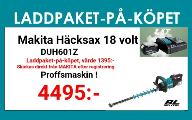 Makita DUH601Z Häcksax 18V • 600 mm • 23,5 mm