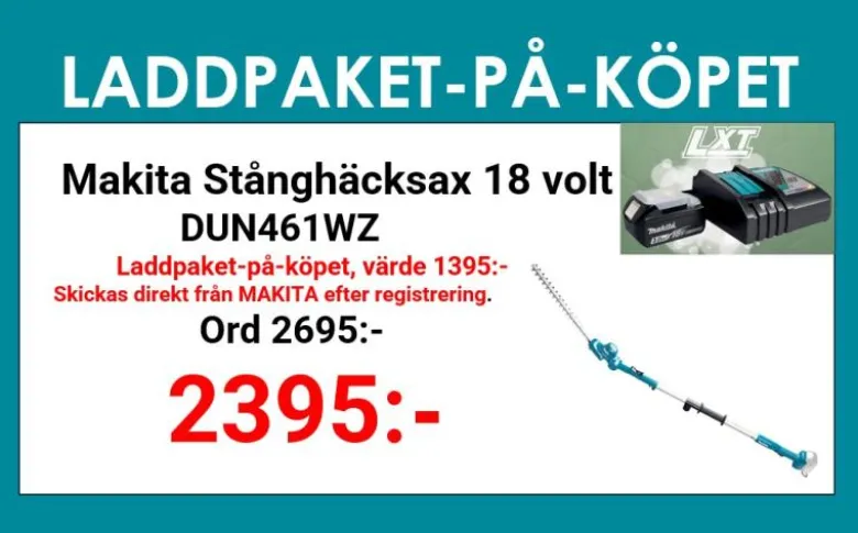 Makita DUN461WZ Stånghäcksax 18V, 460mm