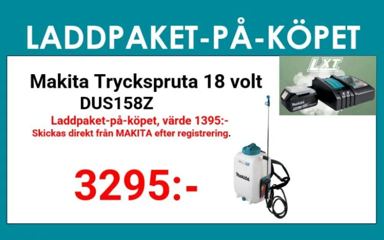 Makita DUS158Z Tryckspruta ryggburen 18V, 15L