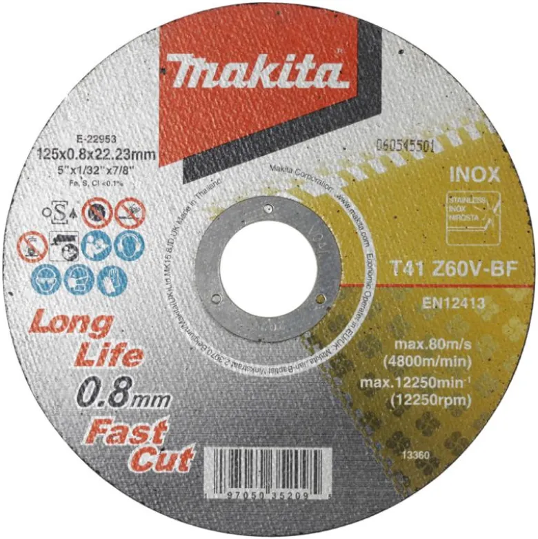 Makita kapskiva 125x0,8 mm • Metall / Rostfritt