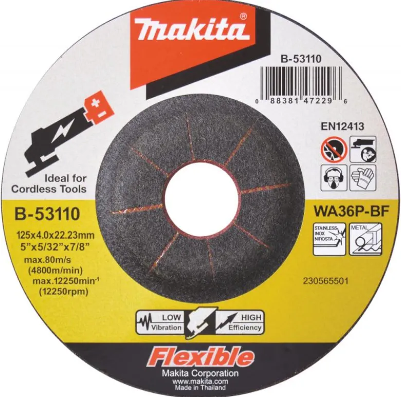 Makita Slipskiva 125x4mm Metall, Rostfritt