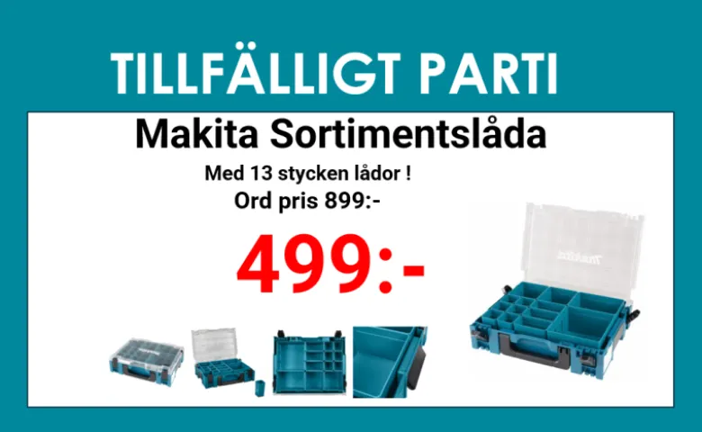 Makita Sortimentslåda med 13 insatslådor