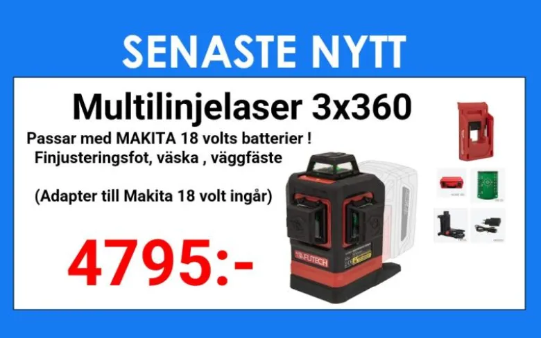 Multilinjelasersats grön MC3D 18Volt MAX