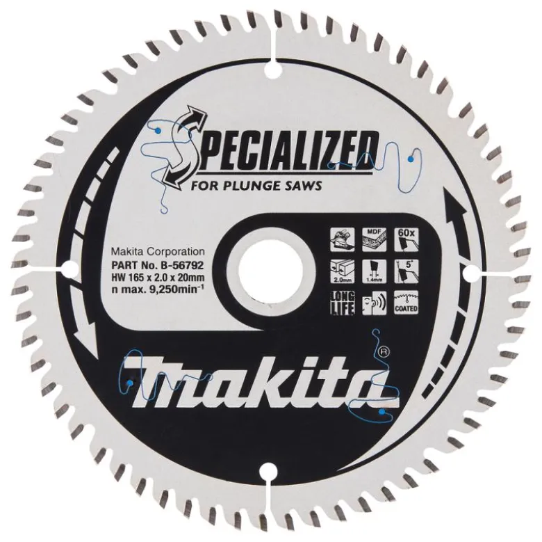 Sågklinga MDF 165x20x2,0 60T Specialized • TCG
