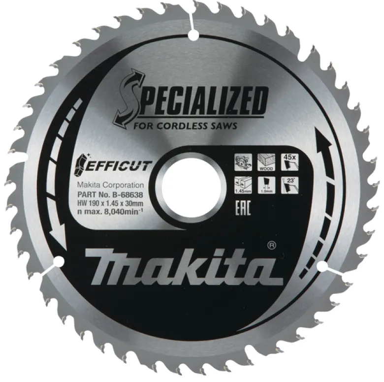 Sågklinga Trä 190x30x1,45 45T Efficut