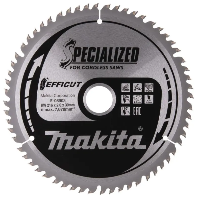 Sågklinga Trä 216x30x2,0 60T Efficut