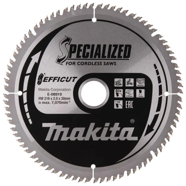Sågklinga Trä 216x30x2,0 80T Efficut
