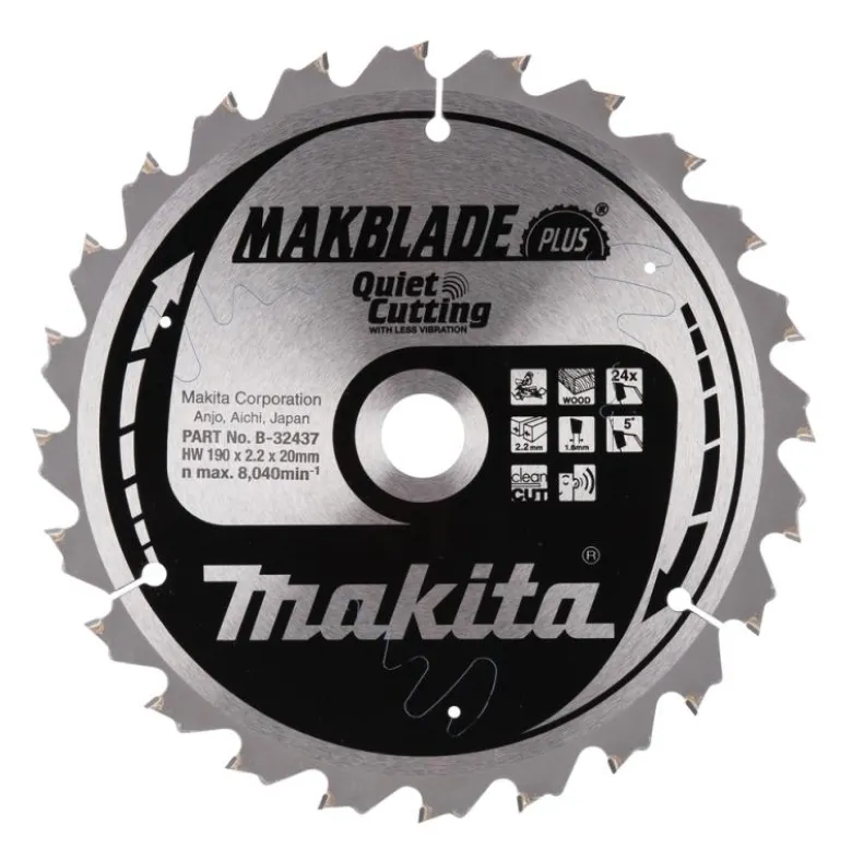 Sågklinga Trä 190x20x2,2 24T Makblade PLUS