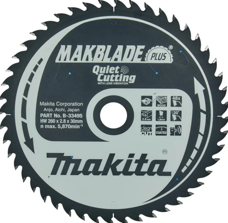 Sågklinga Trä 260x30x2,8 48T Makblade plus